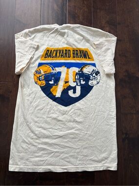 Image One Men's NCAA Ivory Backyard Brawl 179 Short Sleeve T-Shirt, Size S, NWT